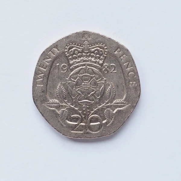 UK 20 pence coin — Stock Photo, Image