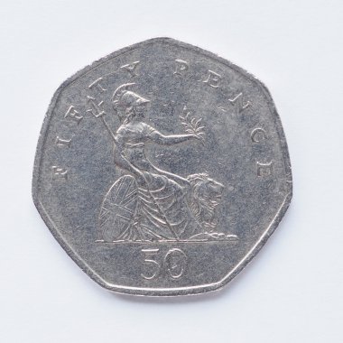 İngiltere'de 50 peni bozuk para