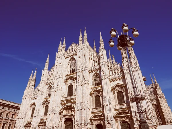 Lihat Retro Katedral Milan — Stok Foto