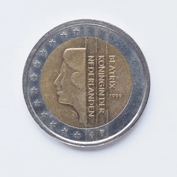 Moeda holandesa de 2 euros — Fotografia de Stock