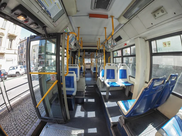 Интерьер автобуса в Турине — стоковое фото