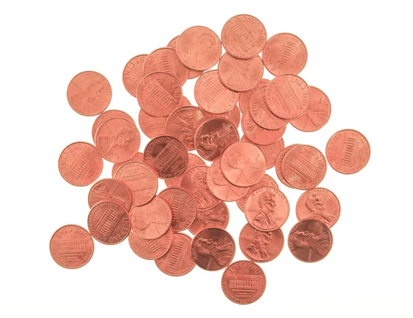 Dollar coins 1 cent wheat penny cent — Stock Photo, Image