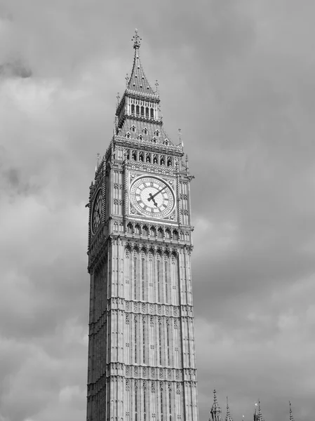 Svart och vitt Big Ben i London — Stockfoto