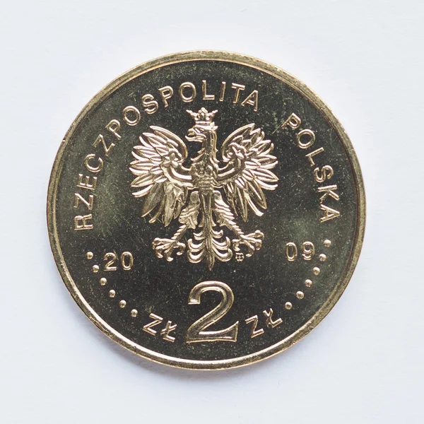 Polish 2 zloti coin — Stock Photo, Image