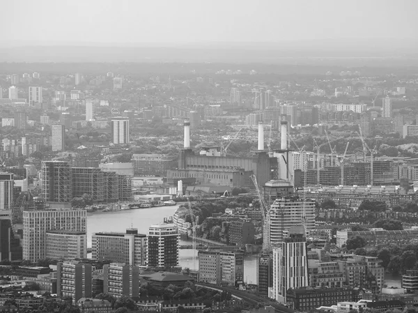 Fekete-fehér légi kilátás London — Stock Fotó