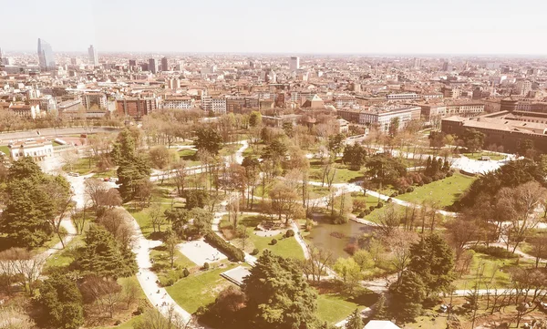 Vista aérea de Milán de aspecto retro — Foto de Stock