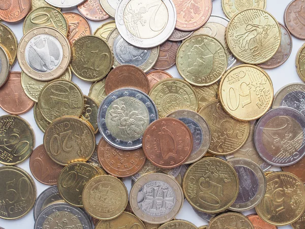 Moedas em euros — Fotografia de Stock