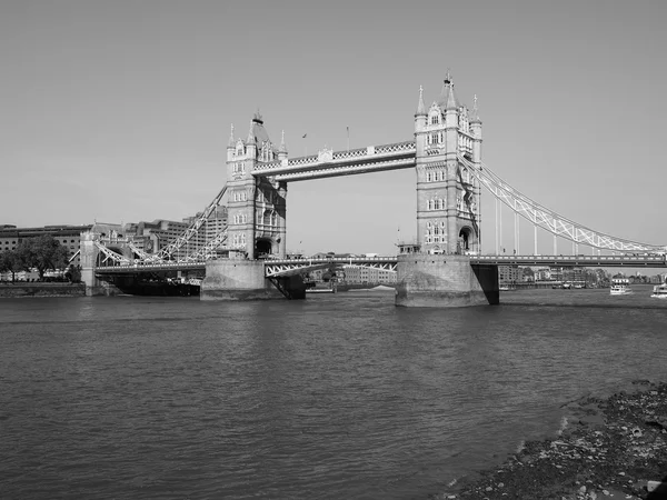 Czarno-biały Tower Bridge w Londynie — Zdjęcie stockowe