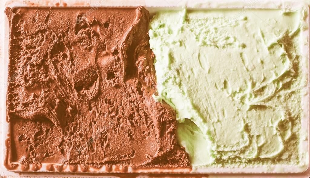 Retro looking Chocolate and mint icecream