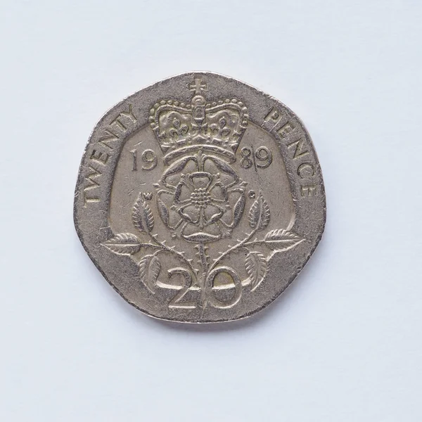 UK 20 pencí mince — Stock fotografie
