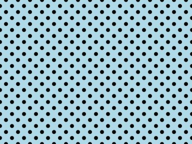 black polka dots pattern over light blue useful as a background