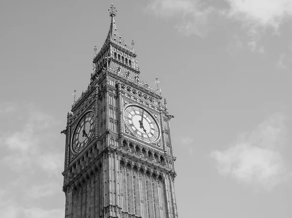 Czarno-białe Big Ben w Londynie — Zdjęcie stockowe