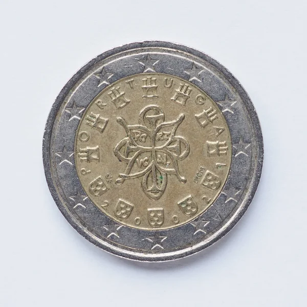 Moeda Portuguesa de 2 Euro — Fotografia de Stock