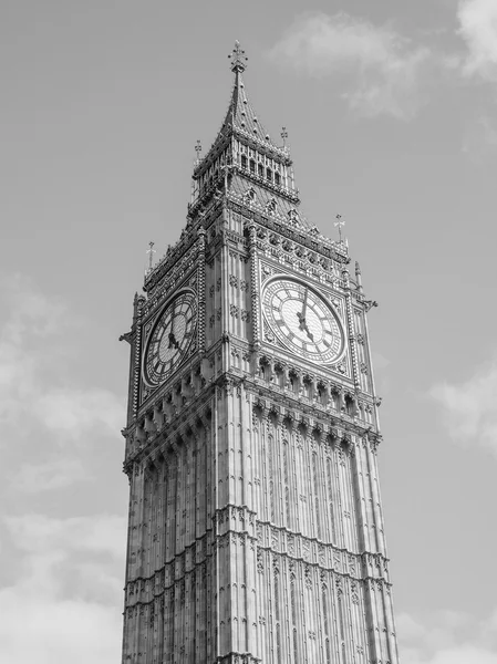 Black and white Big Ben in London — Stock Photo, Image