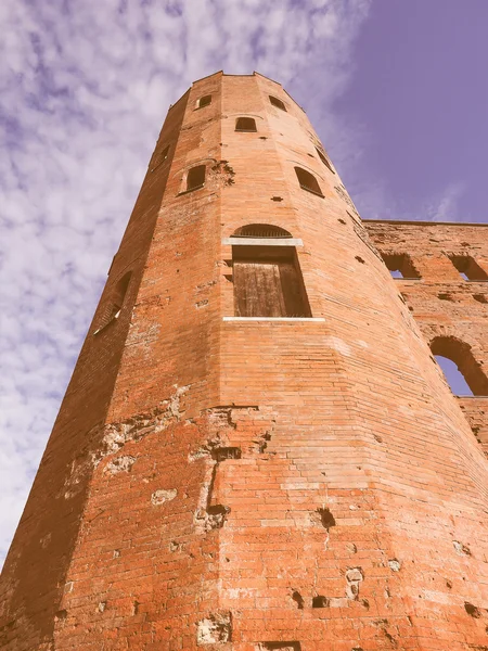 Retro hledá Torri Palatine Turín — Stock fotografie