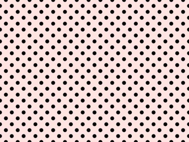 black polka dots pattern over misty rose useful as a background