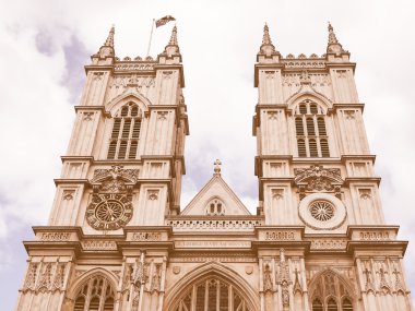 Londra'da Westminster Abbey görünümlü retro
