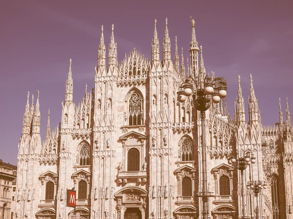 Retro looking Milan Cathedral — Stock Photo, Image