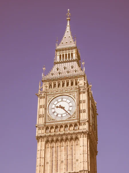 Retro looking Big Ben in London — Stock Photo, Image