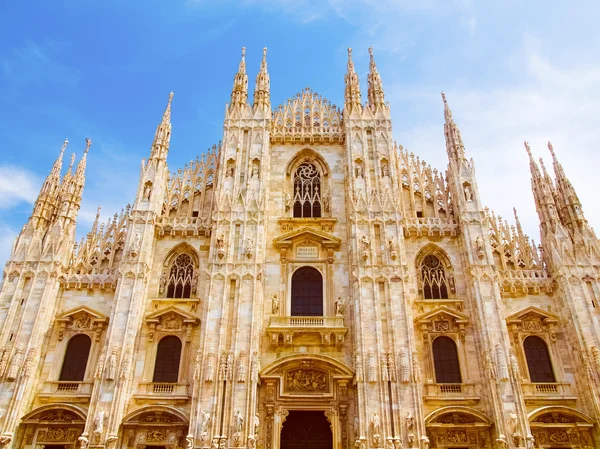 Lihat Retro Katedral Milan — Stok Foto