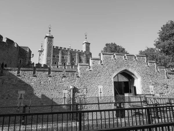 Černá a bílá Tower of London — Stock fotografie