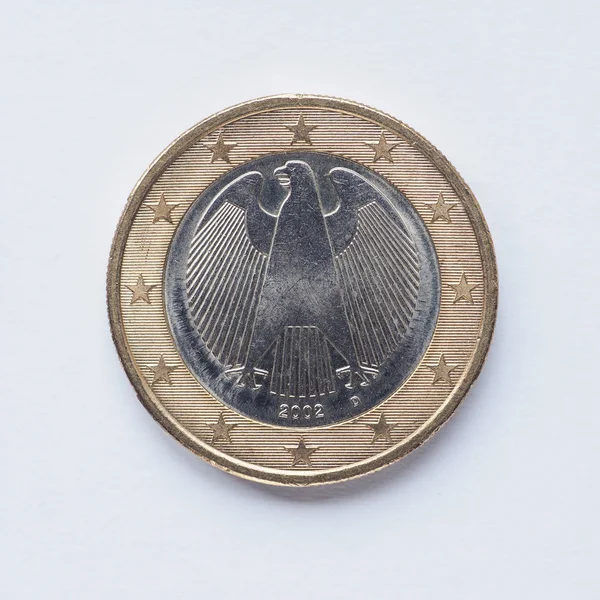 Немецкая монета 1 евро — стоковое фото