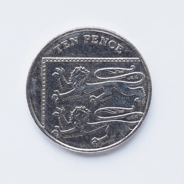 イギリス 10 ペンスのコイン — ストック写真
