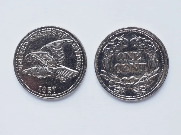 Eski bize 1 cent sikke — Stok fotoğraf