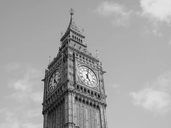 Černá a bílá Big Ben v Londýně — Stock fotografie