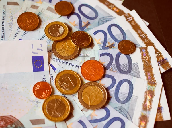 Look retrò Banconote in euro — Foto Stock