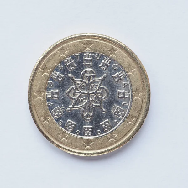 Moneda portuguesa 1 euro — Foto de Stock