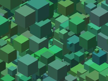 arkaplan olarak kullanışlı deniz tonlarında küp içeren soyut sanat eserleri