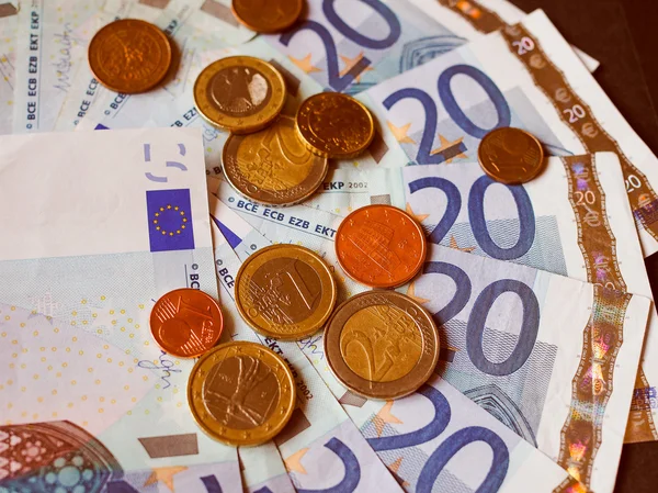 Billets de banque Euro look rétro — Photo