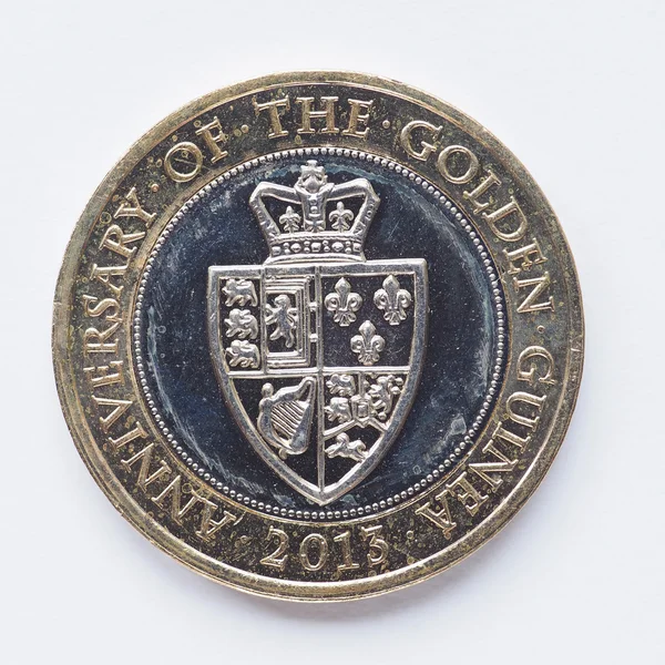 Британская монета 2 фунта — стоковое фото