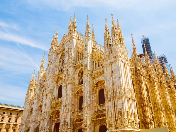 Retro look Milan cathedral — Stock Photo, Image