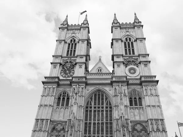 Czarno-białe Opactwo Westminsterskie w Londynie — Zdjęcie stockowe