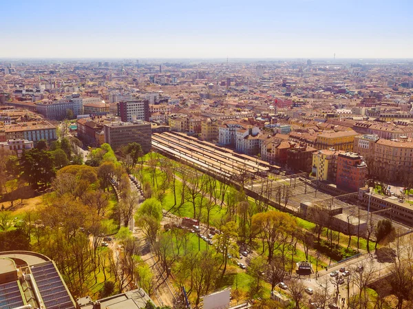 Vista aérea de Milán de aspecto retro —  Fotos de Stock