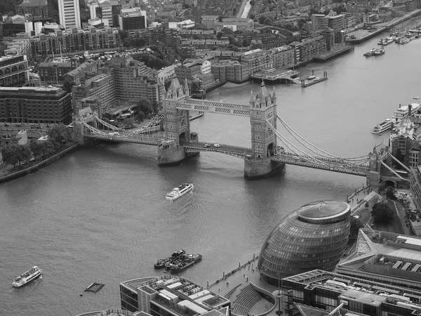 Svart och vitt Flygfoto över London — Stockfoto