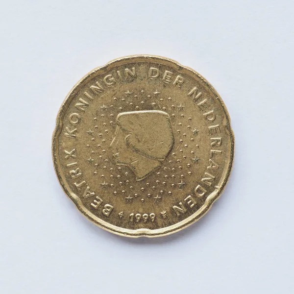 Moeda holandesa de 20 cêntimos — Fotografia de Stock