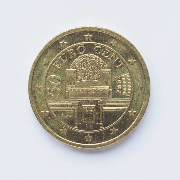 Avusturyalı 50 cent sikke — Stok fotoğraf