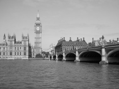 Siyah ve beyaz Houses of Parliament Londra'da