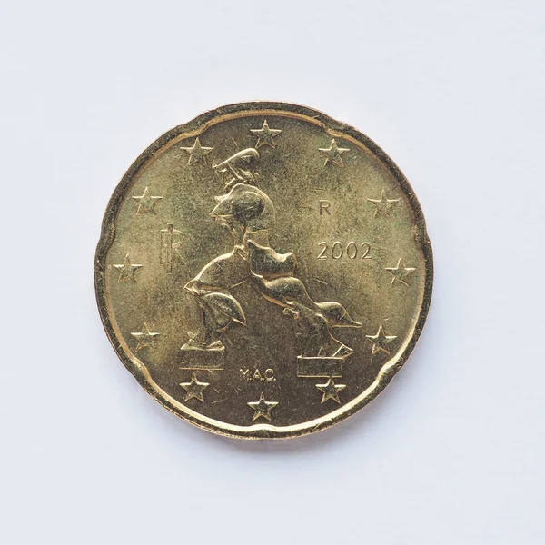 Moeda italiana de 20 cêntimos — Fotografia de Stock