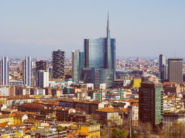 Retro görünümü Milan hava görüntüsü