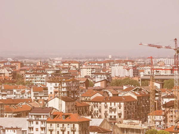 Vue aérienne rétrospective de Turin — Photo