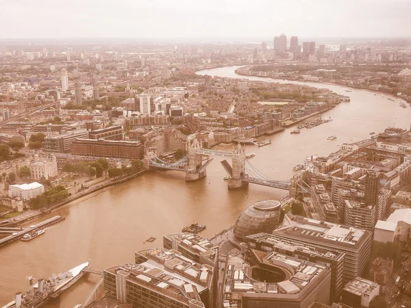Vista aérea de Londres de aspecto retro — Foto de Stock