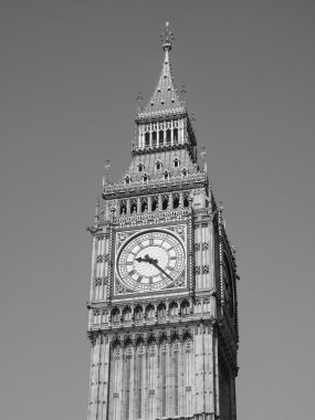 Siyah ve beyaz Big Ben Londra