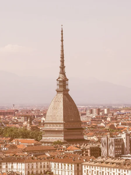 Retro olhando Mole Antonelliana em Turim — Fotografia de Stock