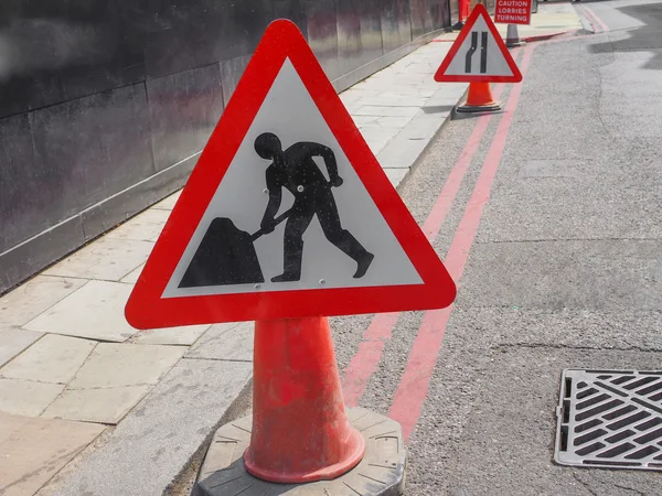 Roadworks sign picture — Stock Photo, Image