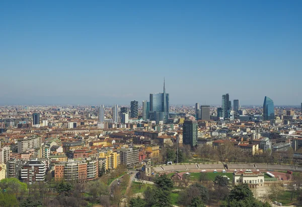 Widok z lotu ptaka na Mediolan — Zdjęcie stockowe