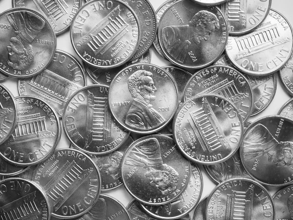 Bianco e nero Dollaro monete sfondo — Foto Stock
